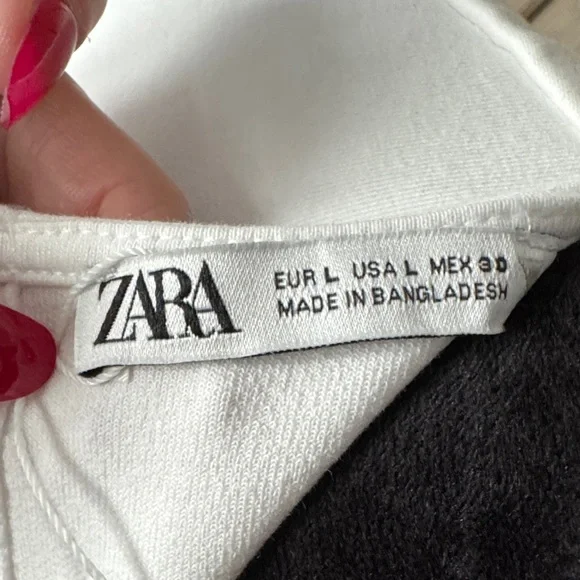 Zara White Structured Cap-Sleeve Tank Top - Picture 4 of 5